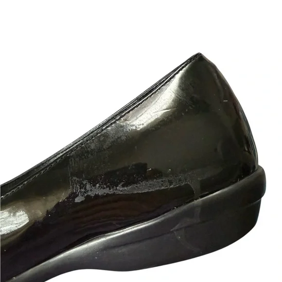 COLE HAAN NIKE AIR COLLAB Size 5.5 Black Patent Leather Ballet Flat Slip Shoes - Picture 14 of 16